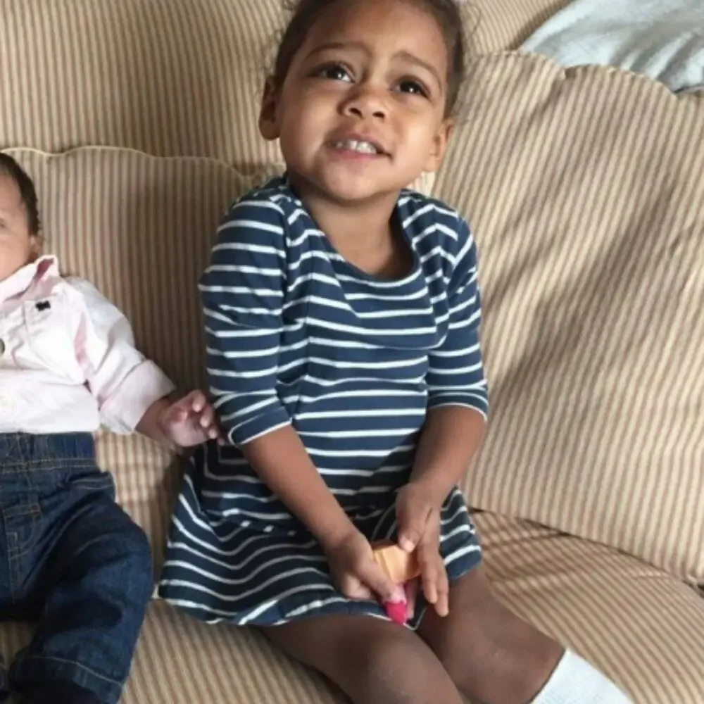 Baby Gap Blue & White Striped 3/4 Sleeve Dress 2T